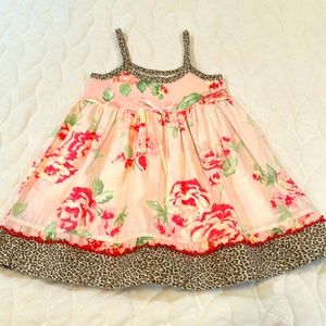 Mad Sky Girls Dress Floral and Leopard Size 3t